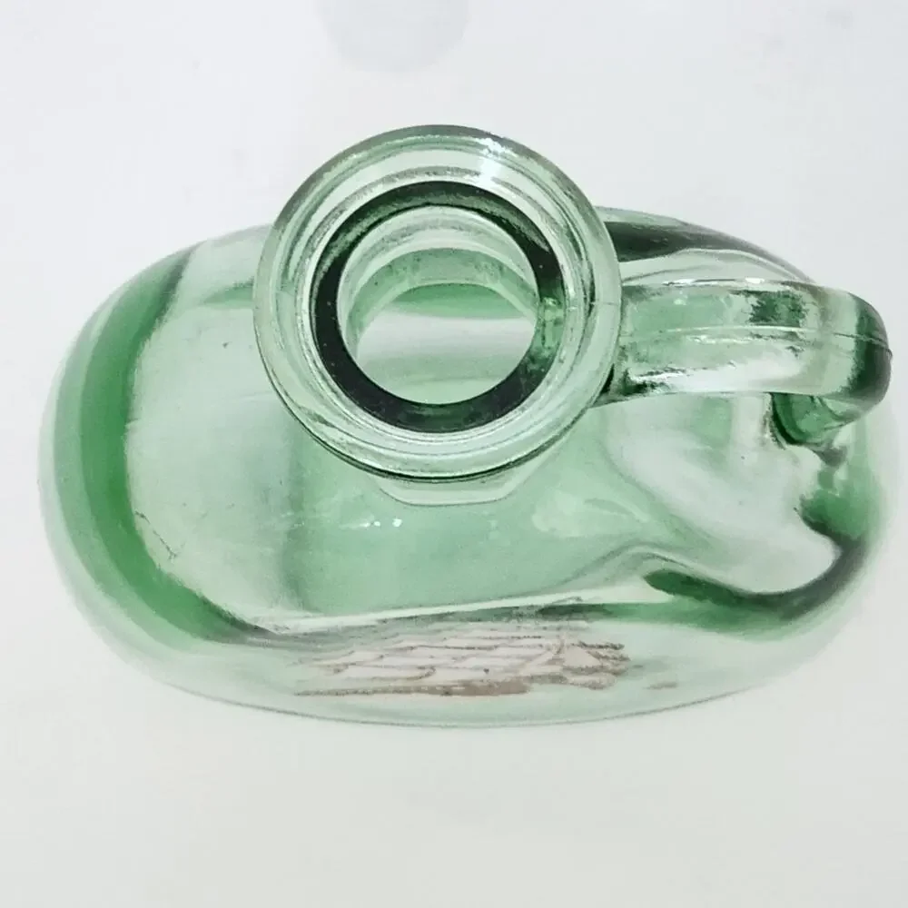 Vintage MCM Old Fitzgerald Green Glass Flagship Decanter Bottle | 1960s Barware